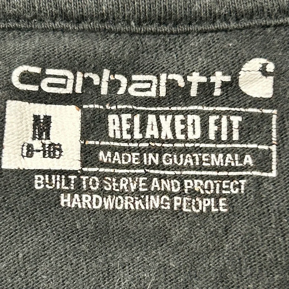 Carhartt T-Shirt Womens Size M Gray Relaxed Fit V-Neck Cotton Blend Casual